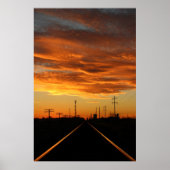 Landelijke spoorweg Sunset Poster (Voorkant)