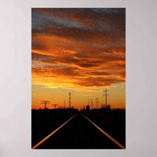 Landelijke spoorweg Sunset Poster (Voorkant)