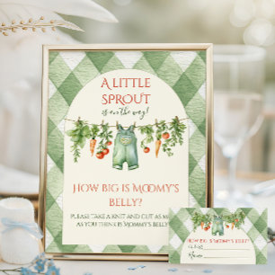 Landelijke Spruit Baby Shower Hoe Grote Mama Buik Poster