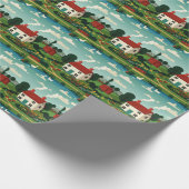 Landelijke stad cadeaupapier (Hoek)