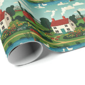 Landelijke stad cadeaupapier (Rol Hoek)