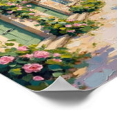 Landelijke stenen cottage kunst poster (Hoek)
