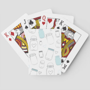 Landelijke stenen potten als feestgunst pokerkaarten
