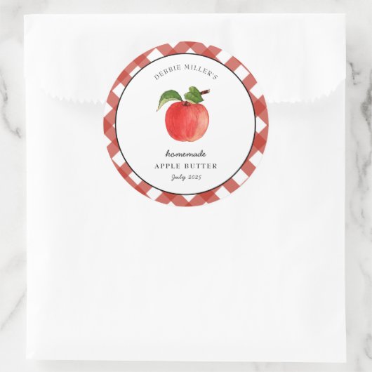 Landelijke stijl appelboter inmaakpot label  (Tas)