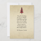 Landelijke stijl Buffel geruite kerstbomen Feestdagenkaart (Achterkant)