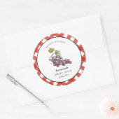 Landelijke stijl Druivenjam Potlabel  Ronde Sticker (Envelop)