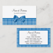 Landelijke stijl geruite patroon met meisjesblauwe visitekaartje (Voorkant / Achterkant)