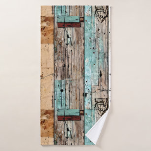 Landelijke stijl geschilderd hout Cabine art decor Bad Handdoek