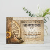 Landelijke stijl rustiek hout welkom diner uitnodi kaart (Staand voorkant)