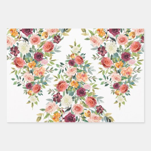 Landelijke stijlvolle bloemstukken inpakpapier vel (Voorkant 3)