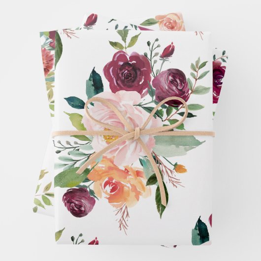 Landelijke stijlvolle bloemstukken inpakpapier vel (In situ)