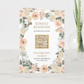 Landelijke Stofachtige Perzik Bloem Foto QR Code T (Achterkant)