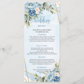 Landelijke Stofblauwe Groene Frame Huwelijksmenu Menu (Voorkant)