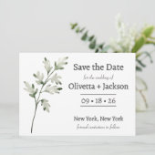 Landelijke Stofblauwe Wilde Bloem Save The Date (Staand voorkant)