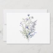 Landelijke Stofblauwe Wilde Bloem Save The Date (Achterkant)