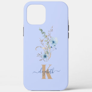 landelijke stoffige blauwe waterverf bloemboeket Case-Mate iPhone case