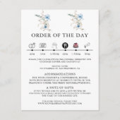 landelijke stoffige blauwe waterverf bloemboeket informatiekaartje (Voorkant)