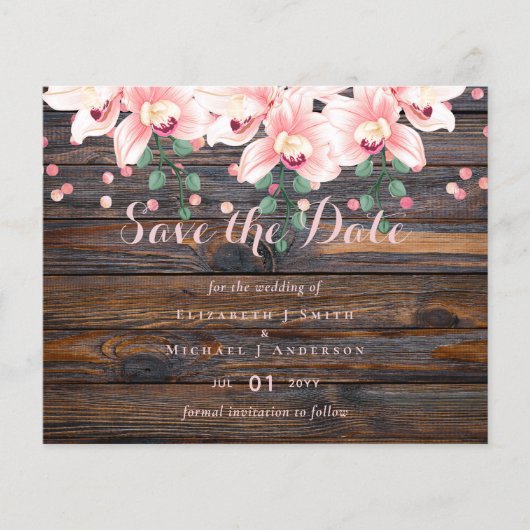 Landelijke stoffige roze roze bloemen bruiloft (Voorkant)