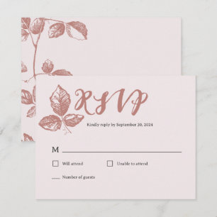 Landelijke Stofrozen Droomachtige Bloemen RSVP Kaartje