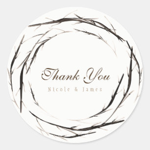 Landelijke Stokken Takken Takkenkrans Hulpstuk naa Ronde Sticker