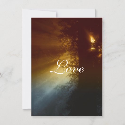 Landelijke Sunrise Tree Silhouette Weddenschap Kaart (Achterkant)