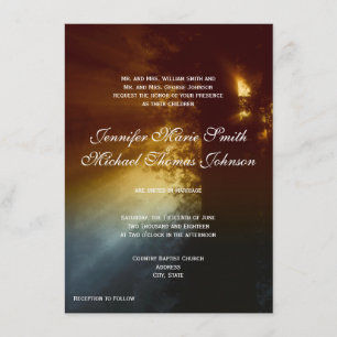 Landelijke Sunrise Tree Silhouette Weddenschap Kaart