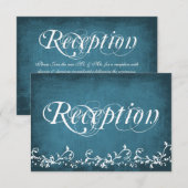 Landelijke swirls blauwe ontvangstkaarten kaart (Voorkant / Achterkant)