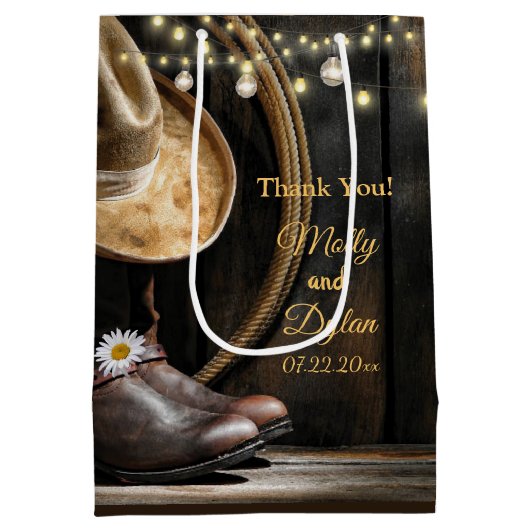 Landelijke taarten, Pet en Barn Wood Weddenschap Medium Cadeauzakje (Achterkant)