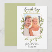 Landelijke tak groene wedding uitnodiging (Voorkant / Achterkant)