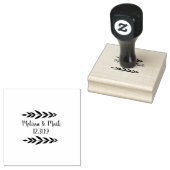 Landelijke Tak Hart Initialen Trouw Rubberstempel (Gestempeld)