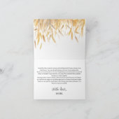 Landelijke tarwebruiloft in de stijl van het platt bedankkaart (Binnen)