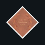 Landelijke Terracotta Bladeren Diagonaal Design Tr Servet<br><div class="desc">Deze mooie papieren servetten zijn perfect om schoonheid en een persoonlijke toets toe te voegen aan uw receptie, of het nu een informele tuinfeest is of een formeler diner. Ze hebben een rustiek ontwerp met een marmeren terracotta gekleurde achtergrond en takjes met handgeschilderde waterverfbladeren in roestige oranje en verbrande omber...</div>