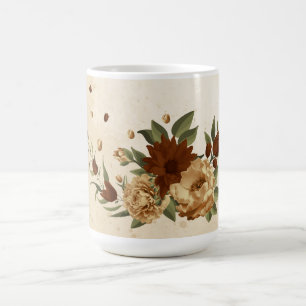 landelijke terracotta bloemengroen koffiemok