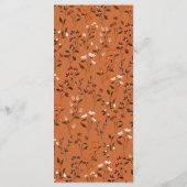 Landelijke Terracotta Bloemige Trouwmenu Menu (Achterkant)