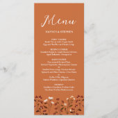 Landelijke Terracotta Bloemige Trouwmenu Menu (Voorkant)