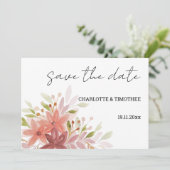 Landelijke Terracotta Bloemkunst Save The Date (Staand voorkant)