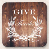 landelijke thanksgiving krans schuur hout dank je bier onderzetter (Voorkant)