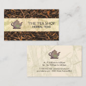 Landelijke Theepot | Gedroogde Theebladeren Visitekaartje (Voorkant / Achterkant)