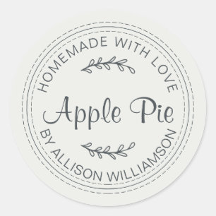 Landelijke Thuisgebakken Broodjes Appeltaart Grijs Ronde Sticker