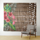 Landelijke Tropische Flamingo's Slingerlichtjes Br Wandkleed (In Situ (horizontaal))