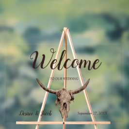 Landelijke trouw bruine stierenschedel country wes acryl bord