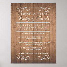Landelijke trouw Foto Booth Gastboek bord Poster