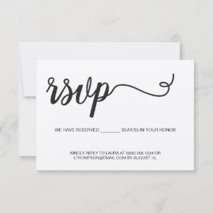 Landelijke Trouw Uitvlucht Omheining Script RSVP Kaartje