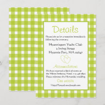 Landelijke Trouwdetails Gingham Groen Rut Party