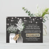 Landelijke trouwe Chalkboard Wood Weddenschap Kaart (Staand voorkant)