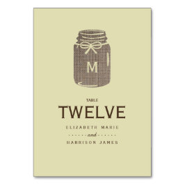 Landelijke trouwfeest met jampot van jute kaart