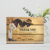 Landelijke trouwfoto dankkaart met paarden kaart (Staand voorkant)