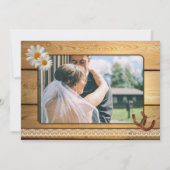 Landelijke trouwfoto dankkaart met paarden kaart (Achterkant)