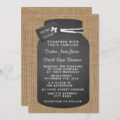 Landelijke trouwkaart met jampot en jute zak kaart (Voorkant / Achterkant)