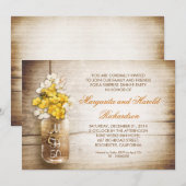 landelijke trouwkaart uitnodigingen met stenen pot (Voorkant / Achterkant)